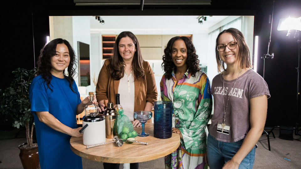 Teaching with AI Behind the Scenes photo of Kathleen Perley with Rice Digital Learning Staff