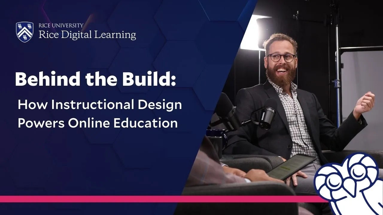 Image depicting the role of instructional design in enhancing online education and its development process.